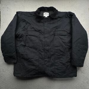 Steelguard Quilt Lined Duck Canvas Chore Jacket Mens 2XL Black Full Zip